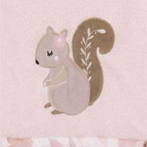 NoJo® Countryside Floral Squirrel Stroller Blanket in Pink